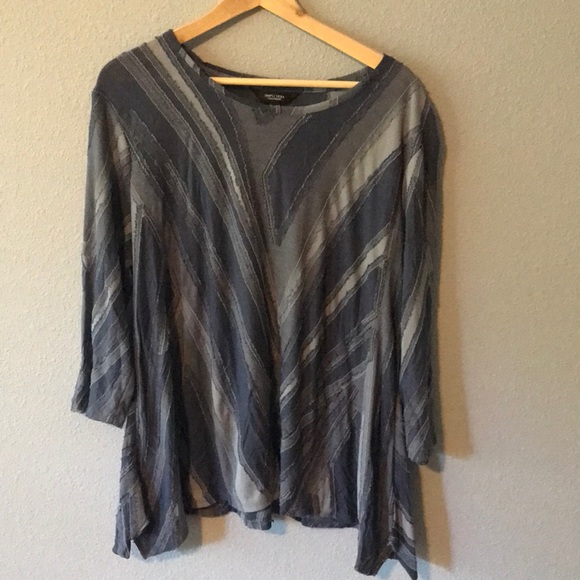 Simply Vera Vera Wang Tops - EUC Simply Vera Vera Wang blue stripe blouse XXL